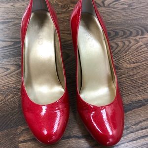 Red patent leather shoes
